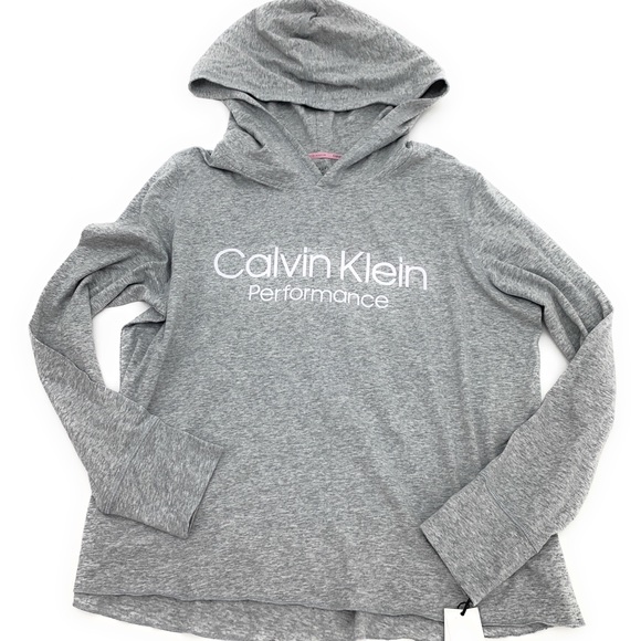 Calvin Klein Tops - Calvin Klein Long Sleeve Hoodie Grey Shirt Large